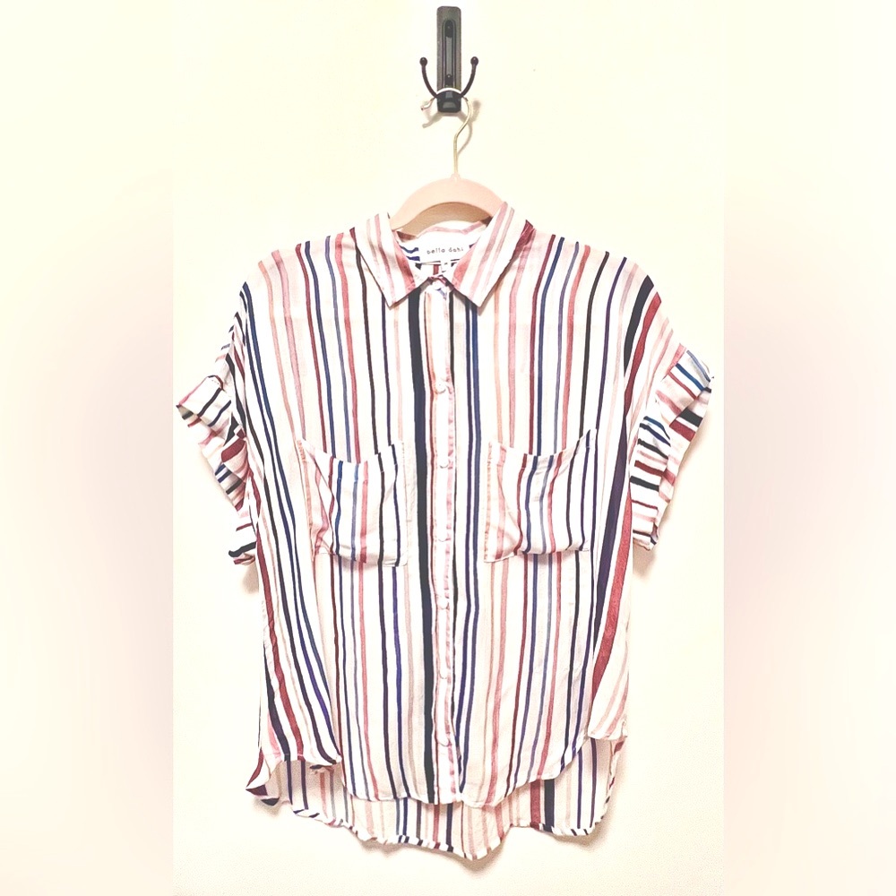bella dahl Multi Color Striped Rayon Tee (Size: Medium) **NEW WITHOUT TAGS!!🎁**